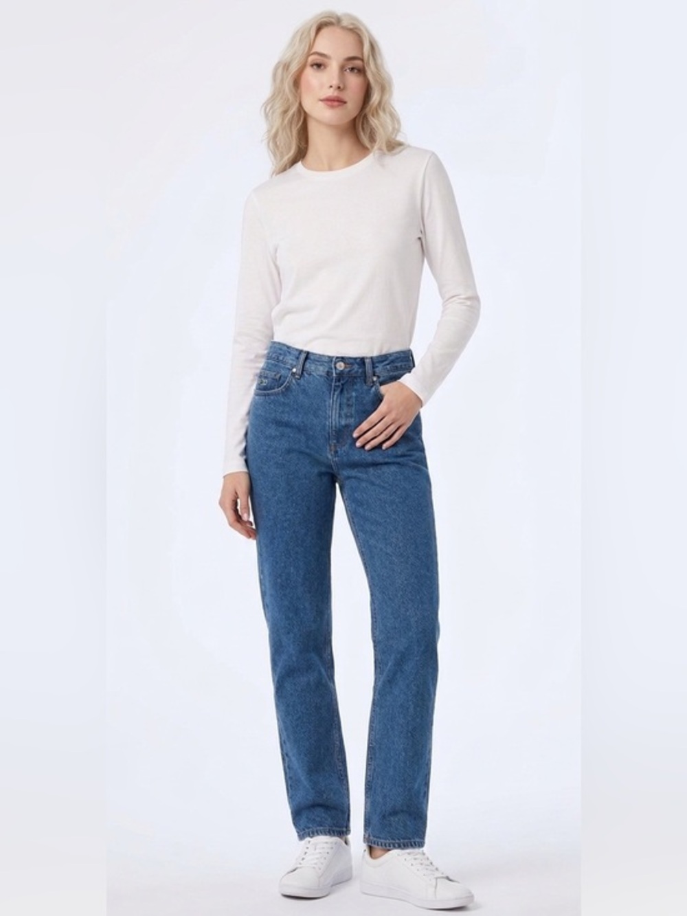 Lacoste | Blue Button Fly Midrise Skinny Straight Leg Jeans Size 32
